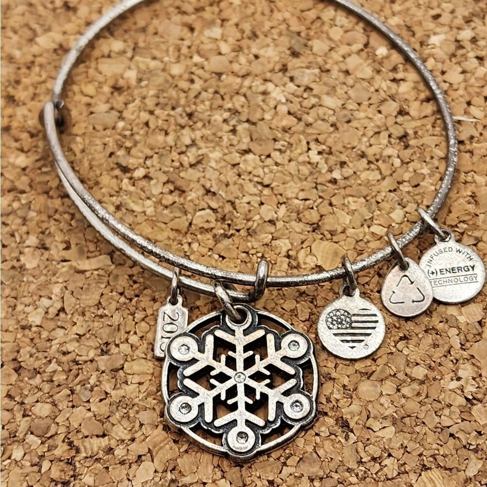 5/$21 ❤️ ALEX & ANI SILVER SNOWFLAKE EXPANDABLE CHARM BANGLE BRACELET